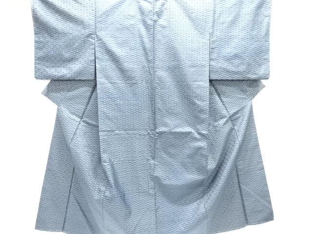 JAPANESE KIMONO / KIMONO ENSEMBLE / SILK / OSHIMA TSUMUGI / WOVEN ABSTRACT PATTERN